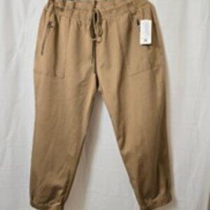 Westbound Petite XL Tan Beige Women Pants w/Elastic and Strings. Tencel fabric